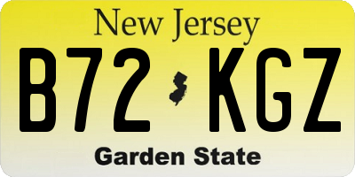 NJ license plate B72KGZ