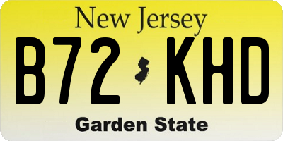 NJ license plate B72KHD