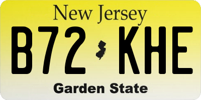 NJ license plate B72KHE