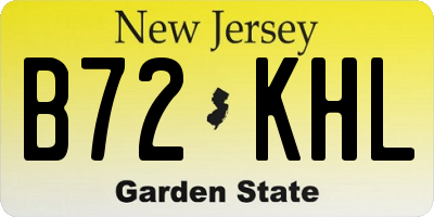 NJ license plate B72KHL