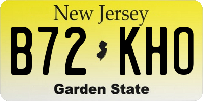 NJ license plate B72KHO