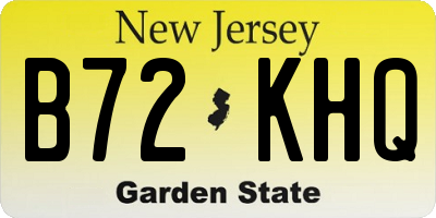 NJ license plate B72KHQ