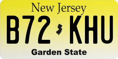 NJ license plate B72KHU