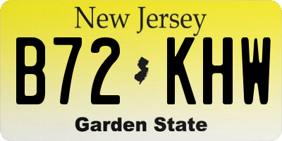 NJ license plate B72KHW