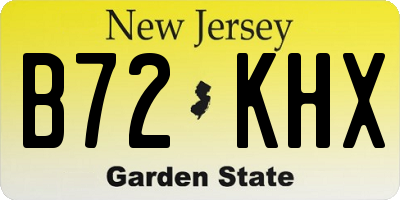 NJ license plate B72KHX