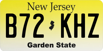 NJ license plate B72KHZ