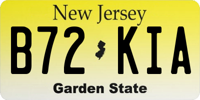 NJ license plate B72KIA