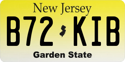 NJ license plate B72KIB
