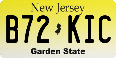 NJ license plate B72KIC