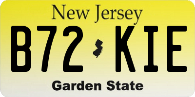 NJ license plate B72KIE