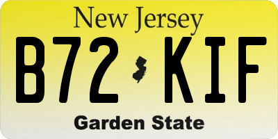 NJ license plate B72KIF
