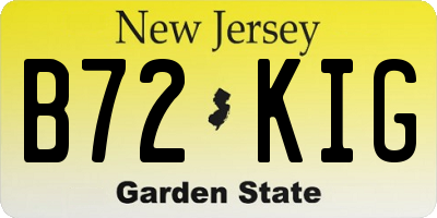 NJ license plate B72KIG