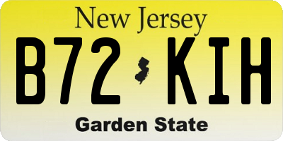 NJ license plate B72KIH