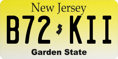 NJ license plate B72KII