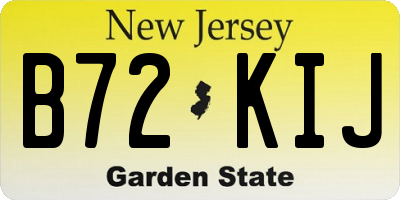 NJ license plate B72KIJ