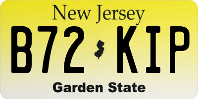 NJ license plate B72KIP