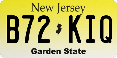 NJ license plate B72KIQ