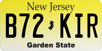 NJ license plate B72KIR
