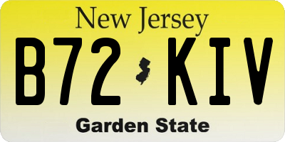 NJ license plate B72KIV