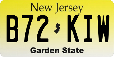 NJ license plate B72KIW