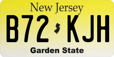 NJ license plate B72KJH