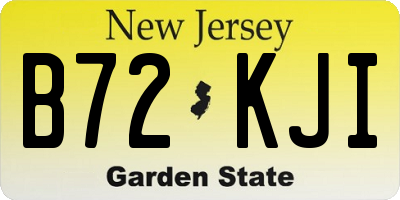 NJ license plate B72KJI