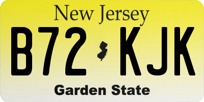 NJ license plate B72KJK