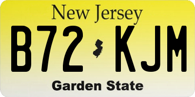 NJ license plate B72KJM