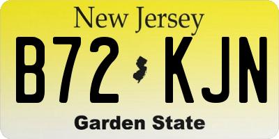 NJ license plate B72KJN