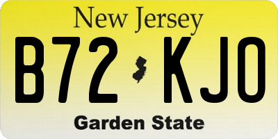 NJ license plate B72KJO