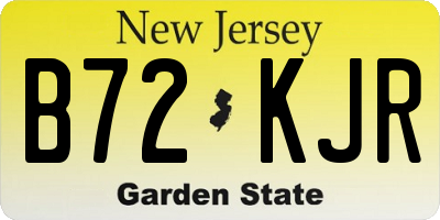NJ license plate B72KJR
