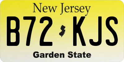 NJ license plate B72KJS