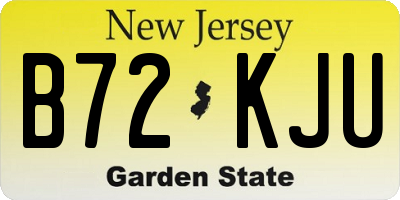NJ license plate B72KJU