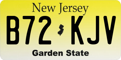 NJ license plate B72KJV
