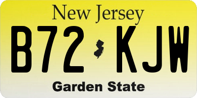 NJ license plate B72KJW