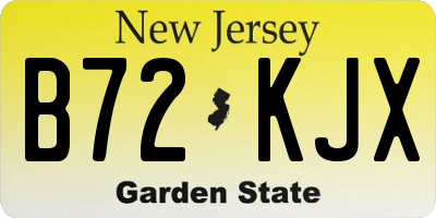 NJ license plate B72KJX