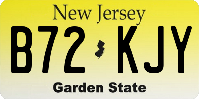 NJ license plate B72KJY