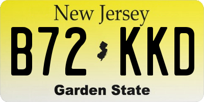 NJ license plate B72KKD