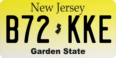 NJ license plate B72KKE