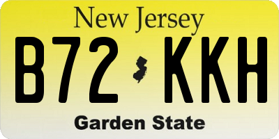 NJ license plate B72KKH