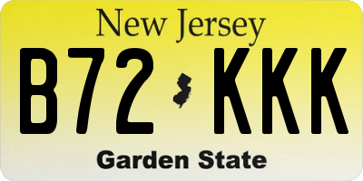 NJ license plate B72KKK
