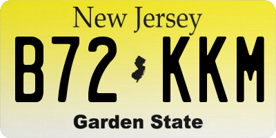 NJ license plate B72KKM