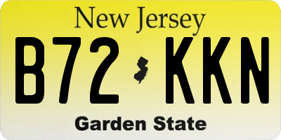 NJ license plate B72KKN