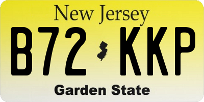 NJ license plate B72KKP