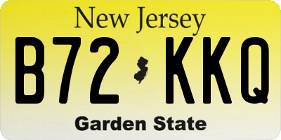 NJ license plate B72KKQ