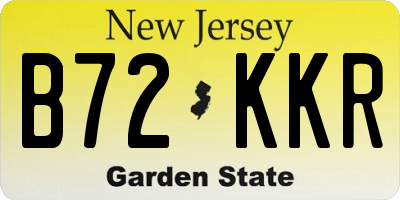 NJ license plate B72KKR