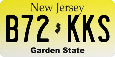 NJ license plate B72KKS
