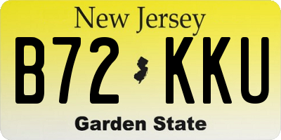 NJ license plate B72KKU