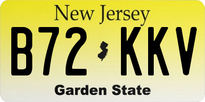 NJ license plate B72KKV