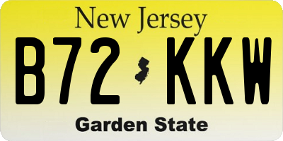 NJ license plate B72KKW